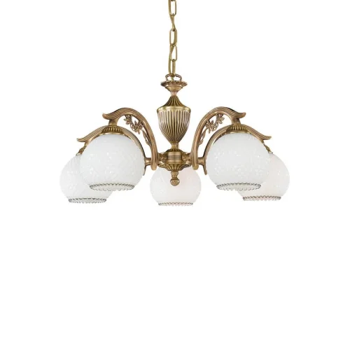 Люстра подвесная  L 8600/5 Reccagni Angelo белая на 5 ламп, основание античное бронза в стиле классический  фото 2